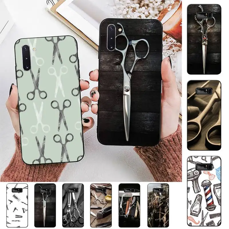 

FHNBLJ Stylist Scissors Phone Case for Samsung Note 3 4 5 7 8 9 10 20 pro lite ultra for Oppo A9 2020