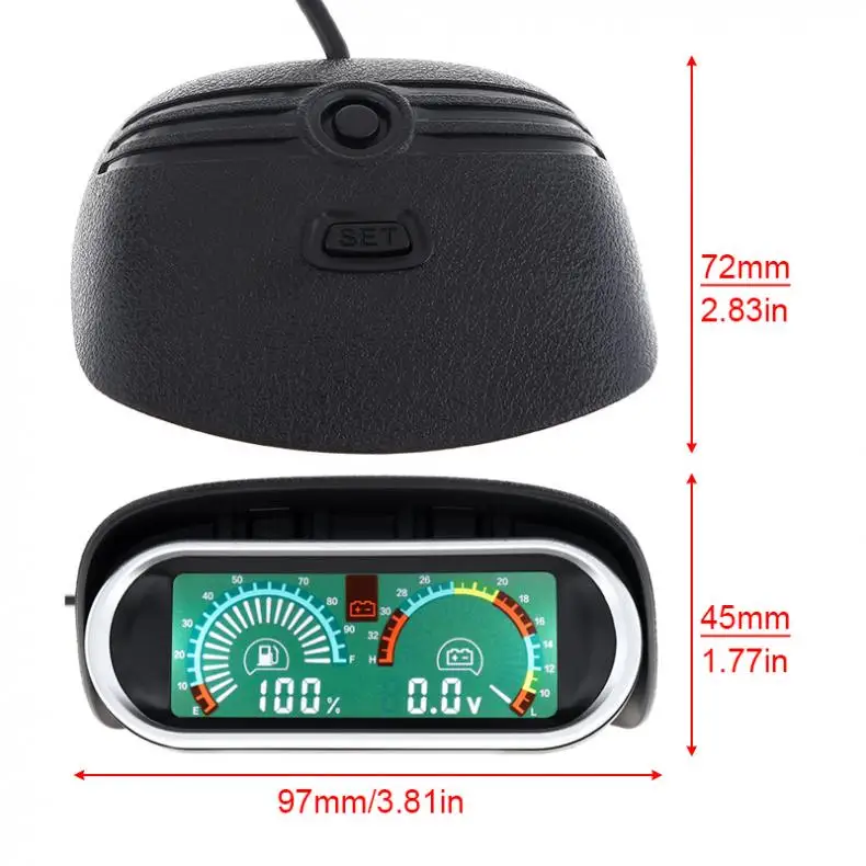Универсальный автомобильный измеритель напряжения с ЖК-дисплеем 12 В/24 В |