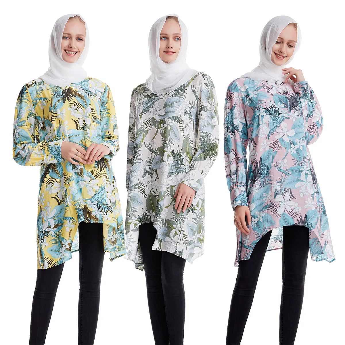 BianFeng женские платье хиджаб Абая Цветочный Принт Vestidos Дубай Турция модные Djellaba длинный рукав ночное белье