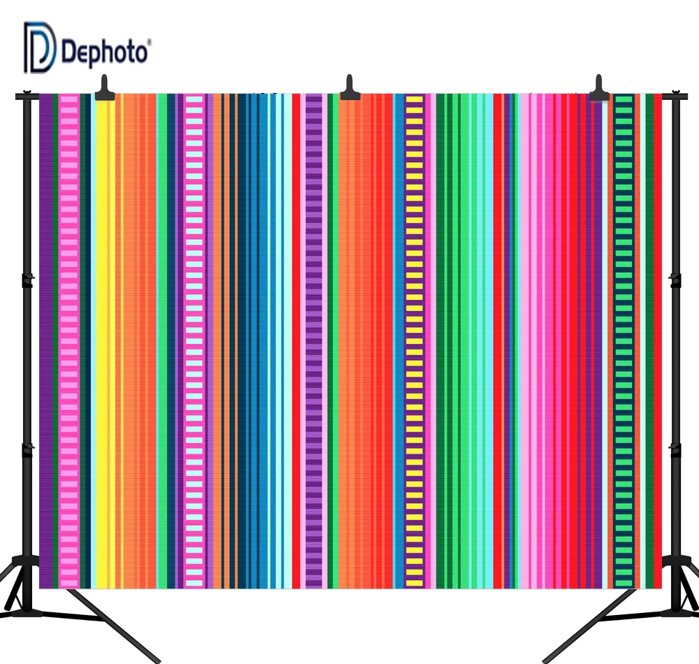 DePhoto Fiesta мексиканские полосы Cinco de Mayo Pictorial тканевый фон для Вечерние Декорации