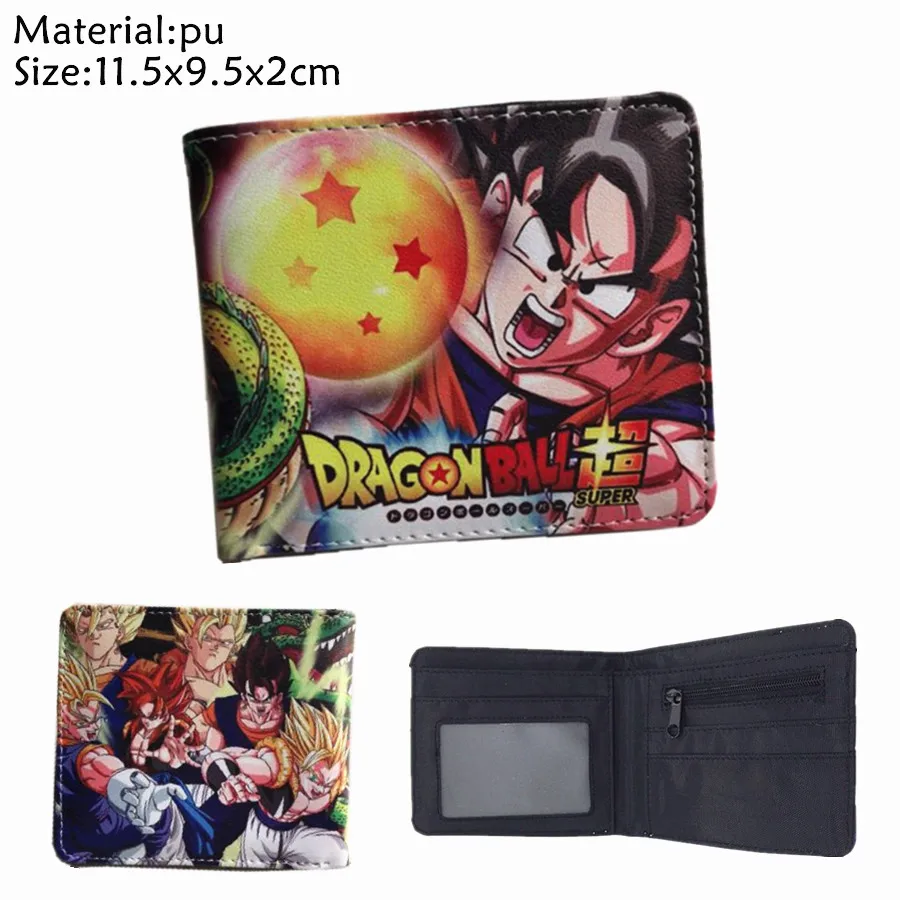 Аниме Dragon Ball Z кошелек Супер Saiyan Goku Vegetto для мальчиков и девочек карман на молнии для монет PU короткий держатель для карт - Цвет: N