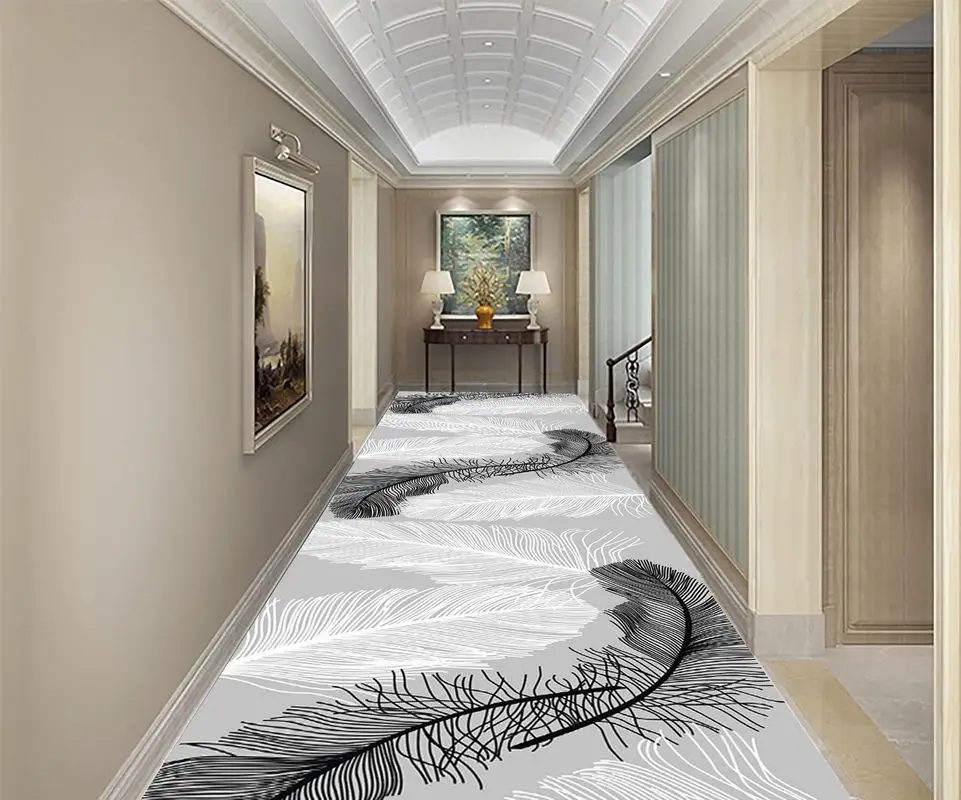 Креативные 3D декоративные перья Длинные коврики для коридора гостиной спальни