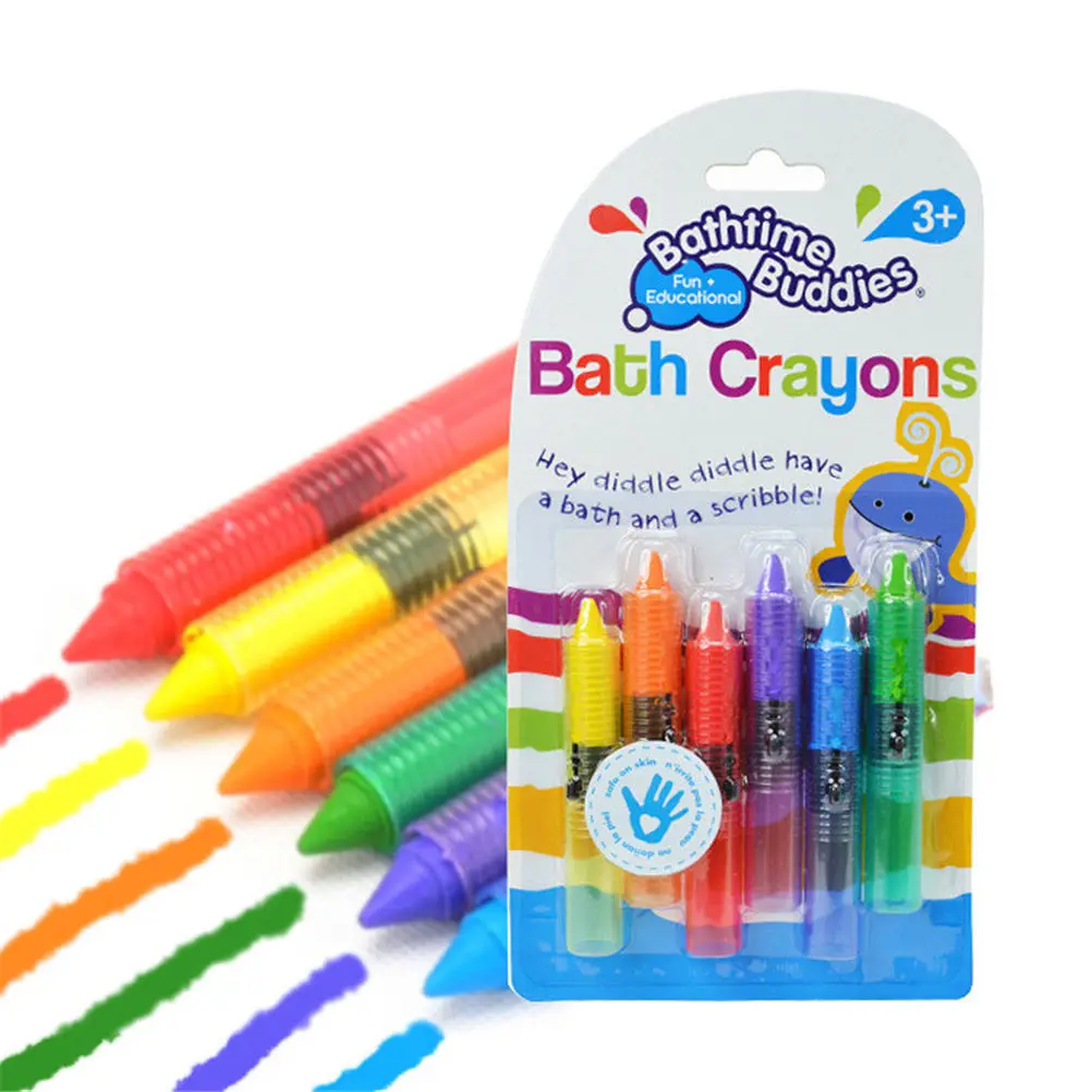 6Pcs/Set Kids Drawing Toys Bath Toy Baby Crayons Toddler Washable Bathtime Safety Fun Play Educational | Игрушки и хобби