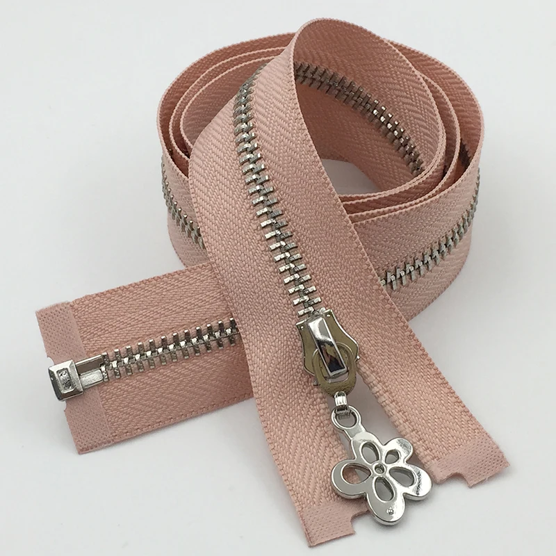 80cmPink 5# открытые металлические молнии DIY эко-молния для шитья пуховая сумка куртка молнии одежда декоративные аксессуары - Цвет: 80cmPink