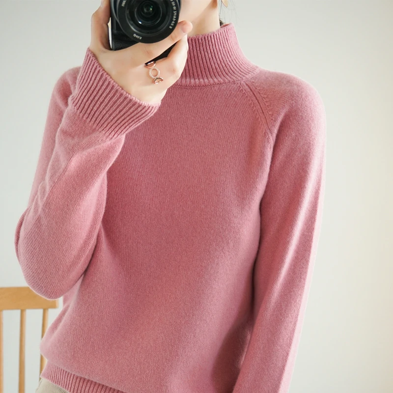 

Winter Thicken Women Sweater 100% Wool Knitted Sweater Women Pullover Long Sleeve Turtleneck Female Pullover Women Jumpers Warm
