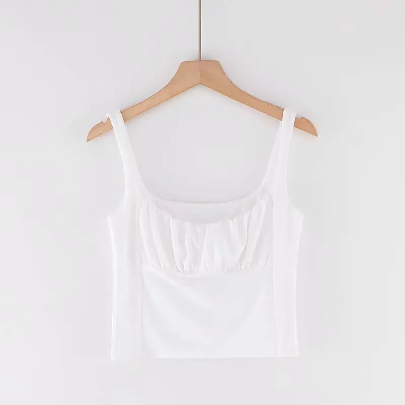 

Korean version of the slimming model heavy work elastic folds bag chest open umbilical cord sling vest DLDD423