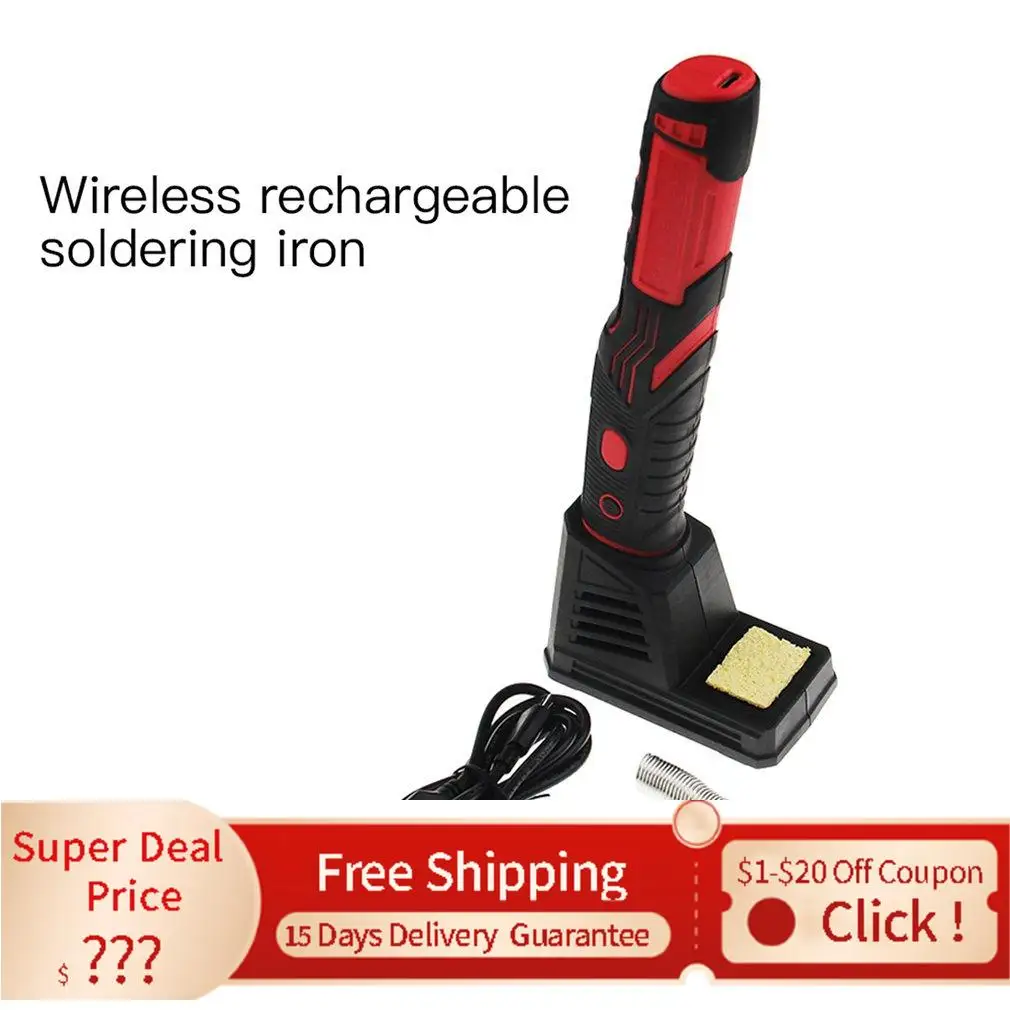 

Беспроводной беспроводной паяльник, USB Перезаряжаемый яркий светодиодный наконечник/подставка/Паяльная проволока, инструмент «сделай сам...