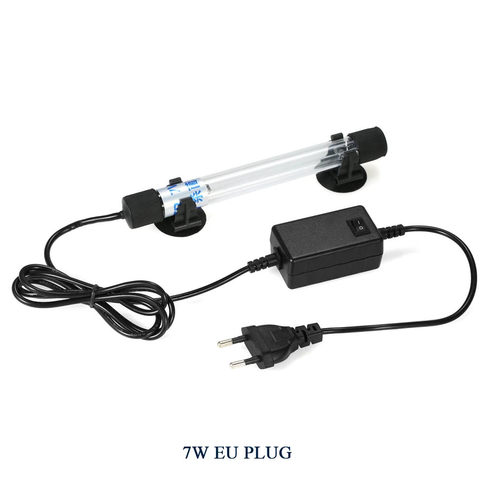 7W EU Plug 13 Вт УФ-светильник для стерилизации, погружной ультрафиолетовый стерилизатор, дезинфекция воды, AC220-240V, светодиодный светильник для аквариума - Цвет: 7W EU Plug
