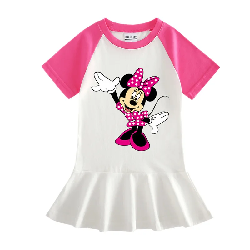 

Summer new Minnie children's clothing short-sleeved dress female baby cartoon short-sleeved cotton pleated breathable dress