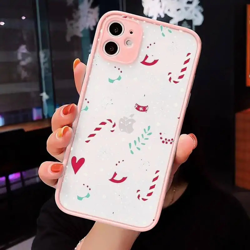 

Merry Christmas Phone Cases Matte For iPhone 12 Mini 11 Pro XR XS Max 7 8 Plus X Hard PC Back Cover
