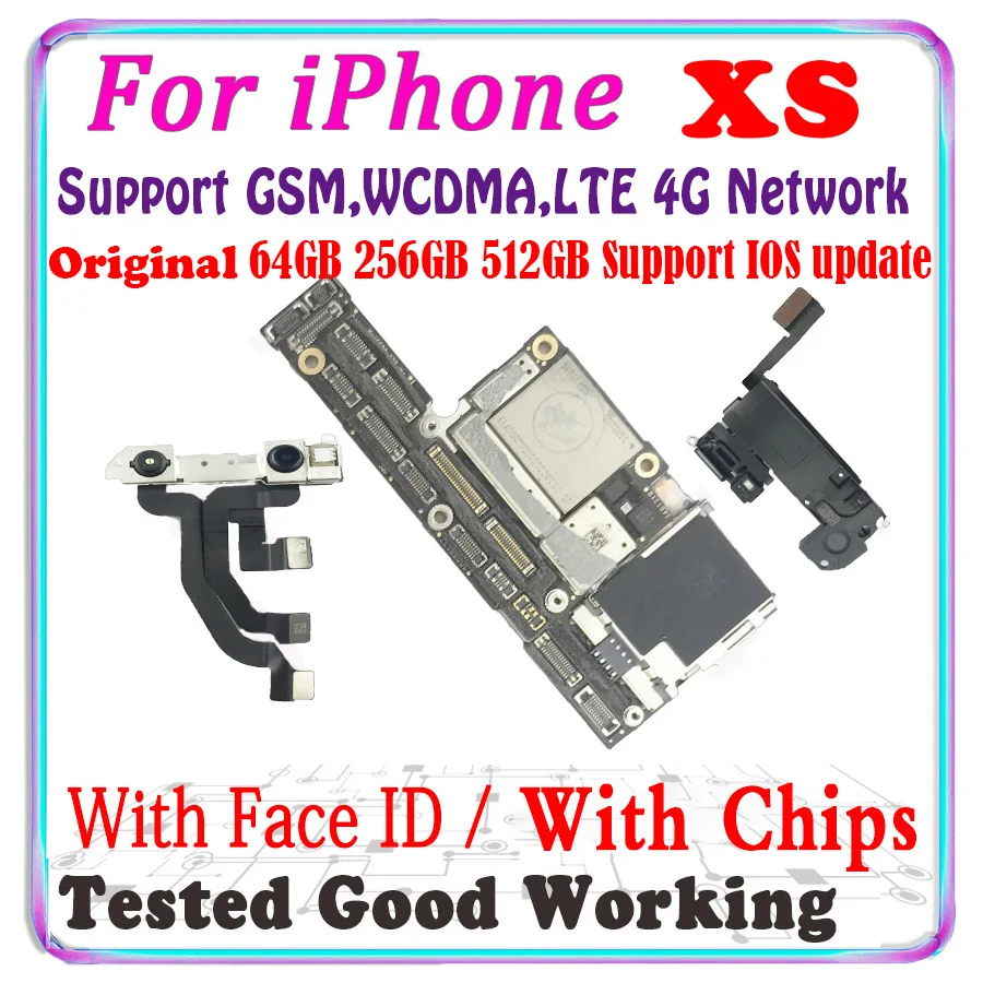 ICloud разблокированный для iPhone XS 5 8 &quotматеринская плата с распознаванием лица 512 ГБ