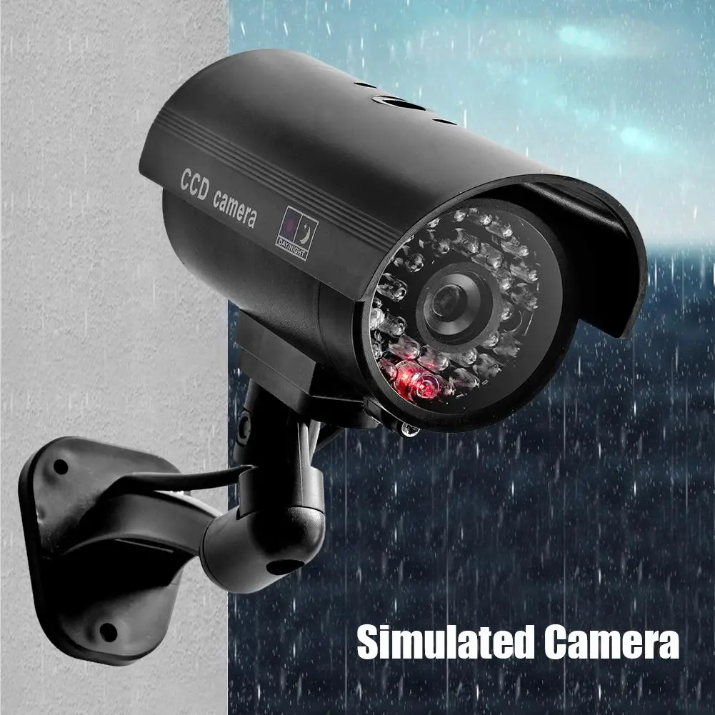 

Fake Dummy Camera Security CCTV Outdoor Waterproof Emulational Decoy IR LED Flashing Red LED Dummy Video Surveillance Camera