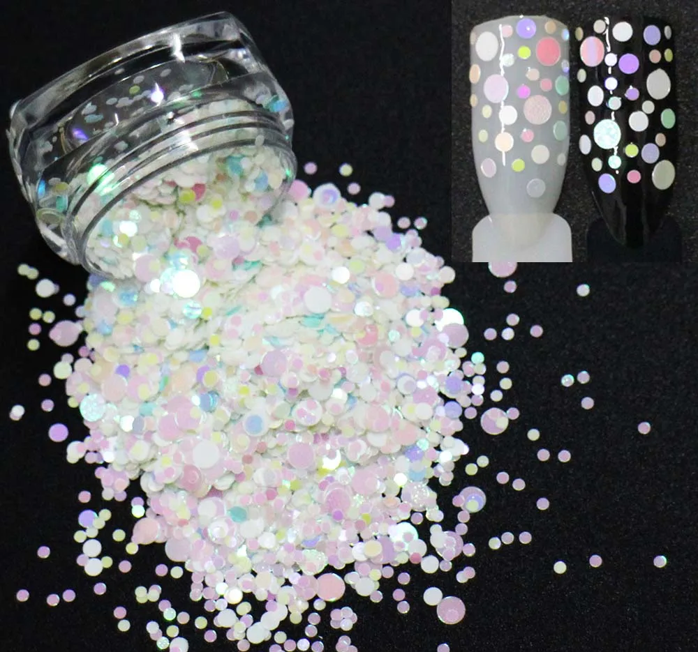 Смешанные размеры круглые формы блестки яркие цвета сияющие ломтики 3D дизайн