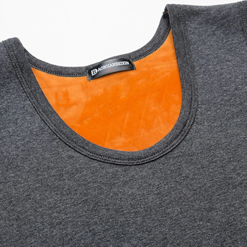 Men Double-Faced Fleece Plus Velvet Thick Warm Vest Kan Mian Slim Underwear Fleece Fashion Undershirt Winter Thermal Underwear