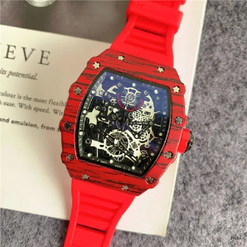 

Men's Watches Male Sport Three-Hand Hollow Chronograph Multi-Function Silicone Strap Man WristWatch