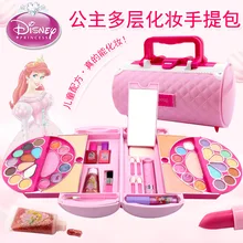 Disney Princess frozen Makeup Box Childrens Cosmetic Toys handbag Safe Nontoxic Watersoluble Makeup toys