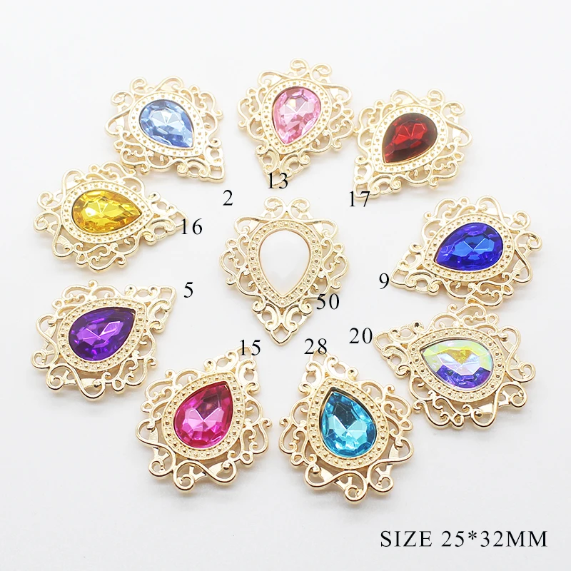 Пуговицы из акрилового сплава в виде капли 10 шт./Лот 32*25 мм | Украшения и