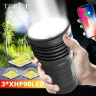 10400 мАч, 4 ядра 3 * XHP90 Ультра мощный светодиодный фонарик XHP70 XHP50 18650 встроенный Батарея USB 3 режима Водонепроницаемый фонарь