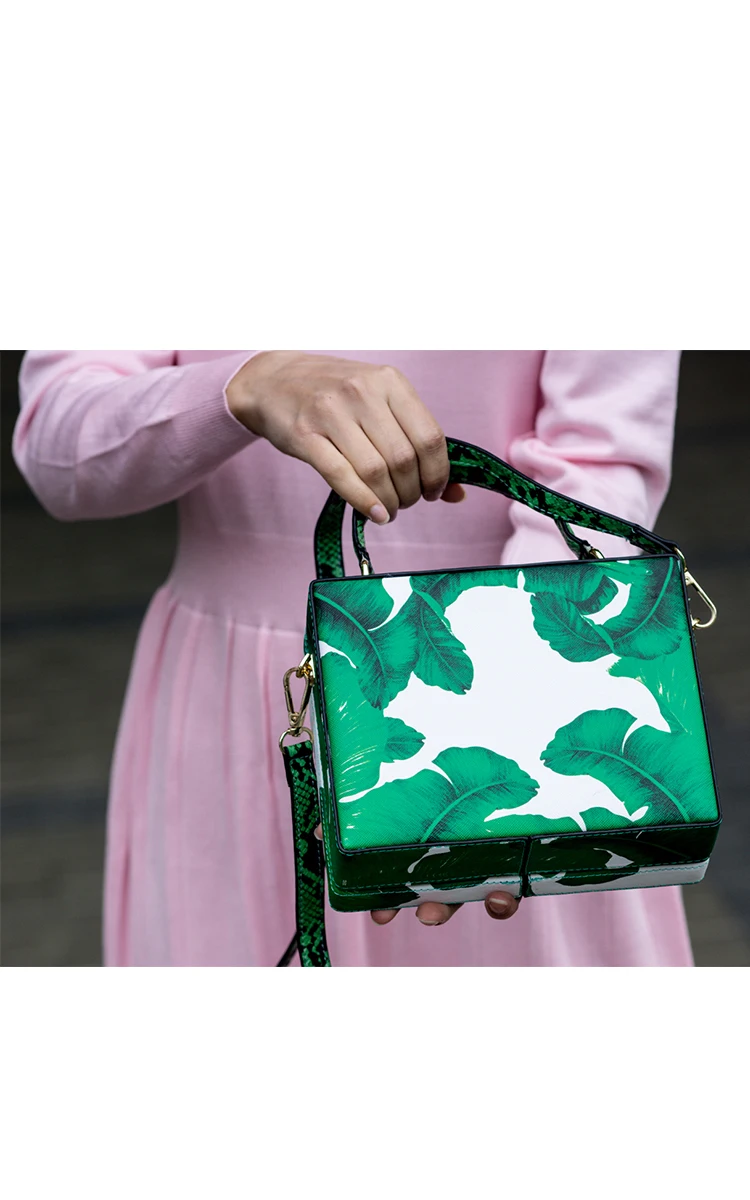 Boutique De FGG женские модные сумки через плечо с зеленым банановым листом, сумки с верхней ручкой, Женская Повседневная сумка через плечо