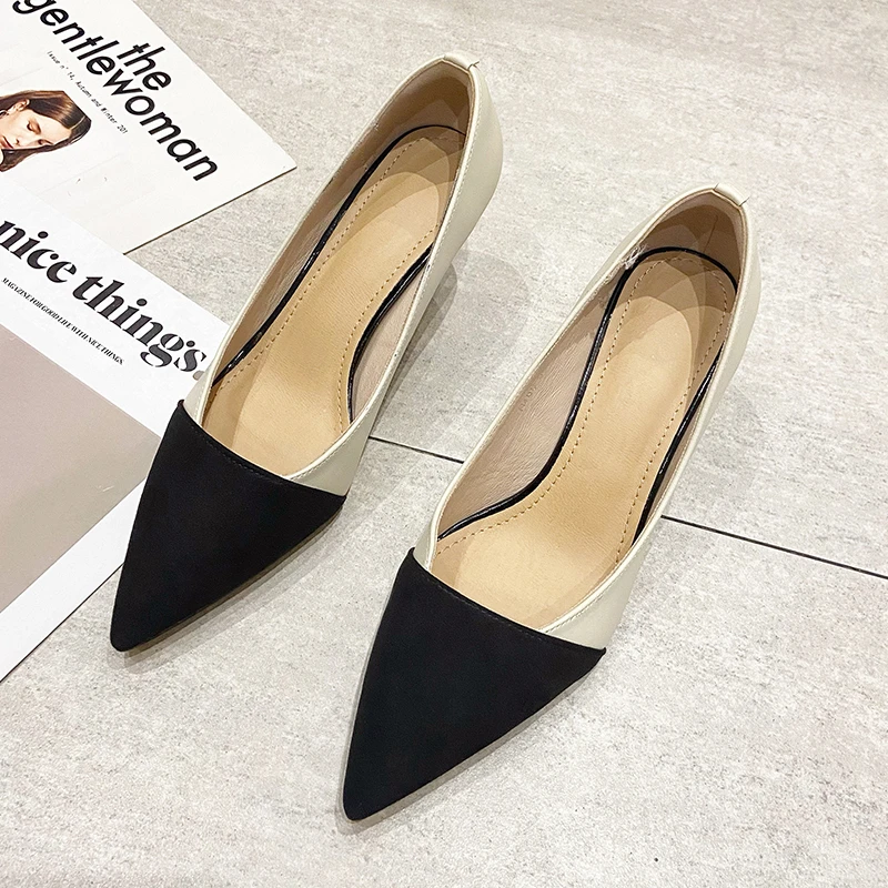 Женские офисные туфли 6 см новинка 2021 осенние женские остроносые на высоком