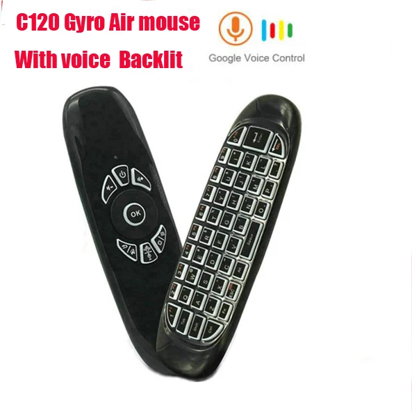 C120 голосовой пульт дистанционного управления Управление 6 Axis Gyro Air mouse QWERTY