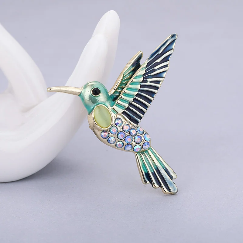 MAIKALE брошь из эмали в виде птицы шпильки с украшением кристаллов Стразы Броши для