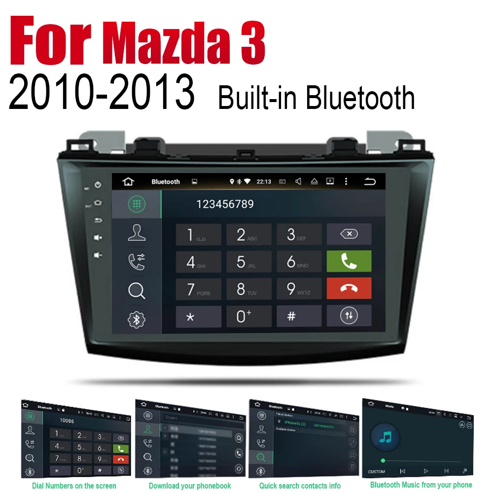 Для Mazda 3 2010 ~ 2013 автомобильные аксессуары Android мультимедийный плеер GPS
