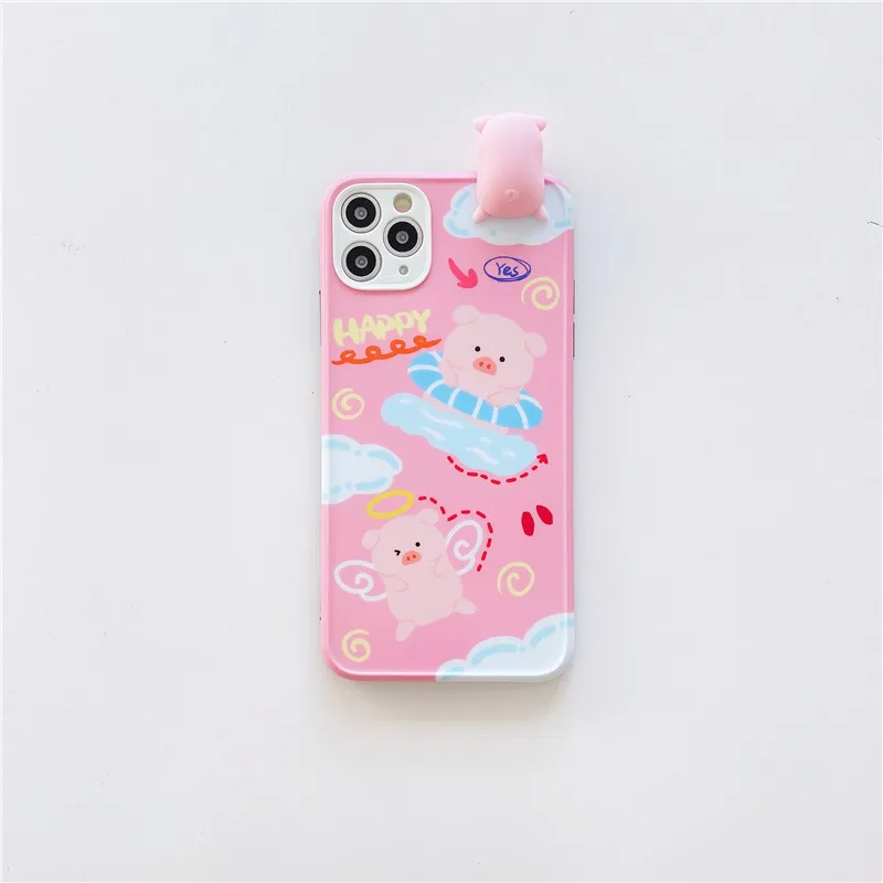 

Three-dimensional pig phone case is suitable for iPhone11 12Pro Max mini X XR XSMax 8 7PluS anti-drop protective back cover New