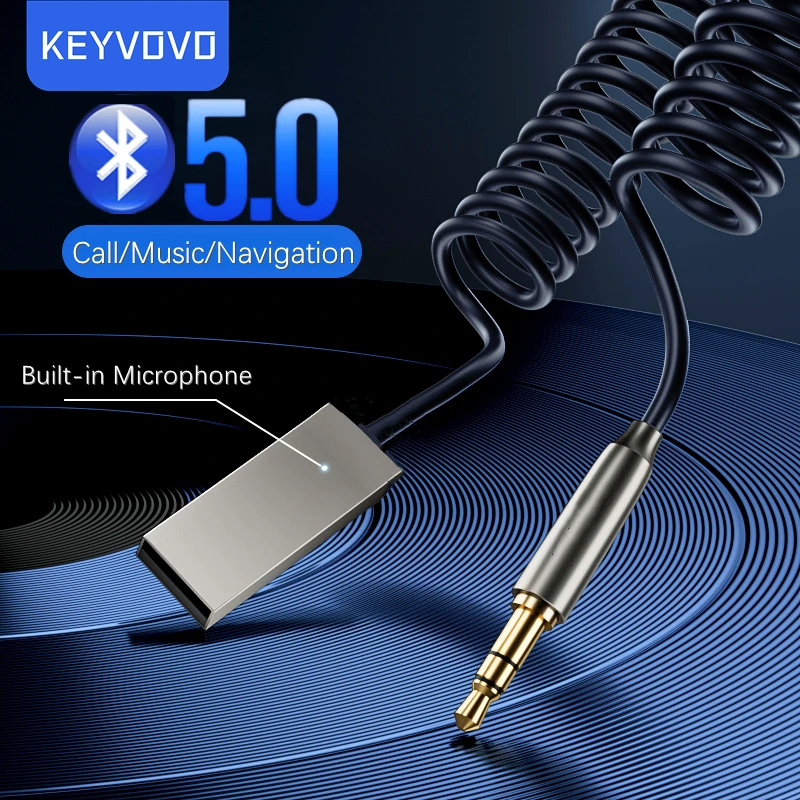 Bluetooth вспомогательный адаптер Keyvovo беспроводной Автомобильный приемник с USB на
