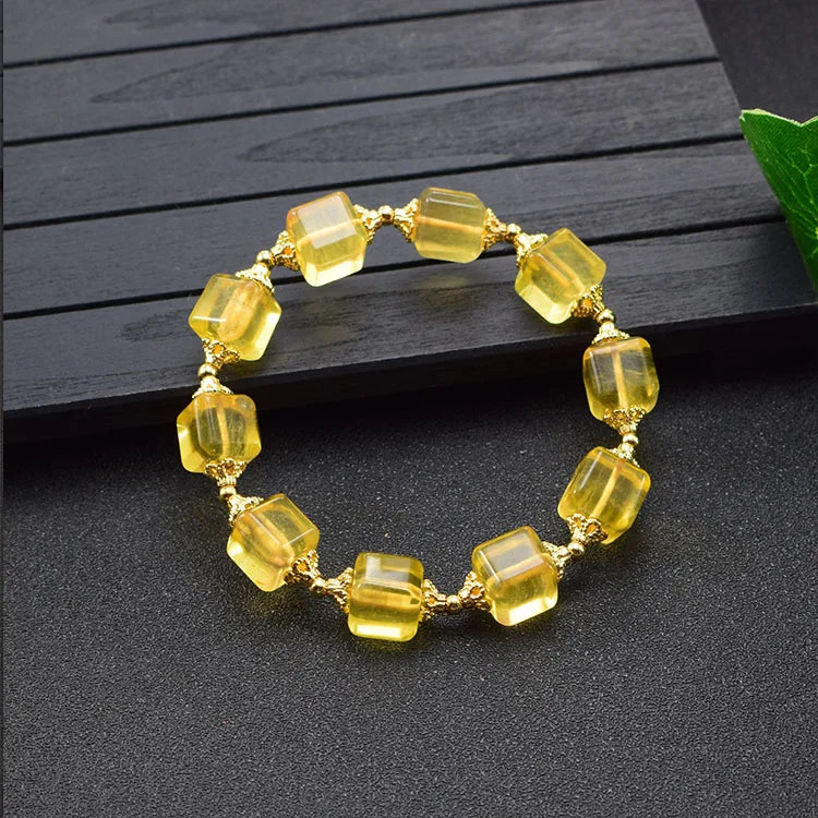 

BOEYCJR High quality Square fluorite Stone Beads Bangles & Bracelets Fashion Jewelry Buddha Bead Bracelet for Women or Men