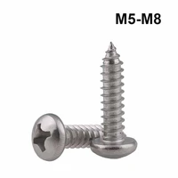 2 30pcs m5 m6 m8 304 stainless steel phillips cross pan round head self tapping screw length 10 100mm