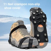 outdoor ice floes gripper 11 nails snow crampons strap climbing cleats spikes non slip boots silicone ice stud shoes grip