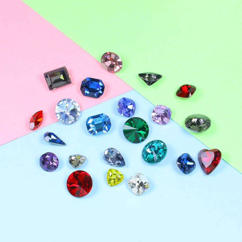 Стразы 3 10 мм разного размера разных цветов для шитья с зажимами одежды кристаллы