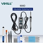 Паяльная станция YIHUA 908D, Портативный Регулируемый Электрический мини-паяльник с цифровым дисплеем, станции для ремонта и сварки