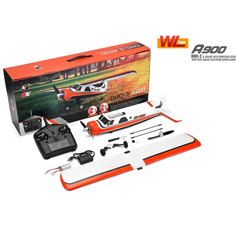 Wltoys XK DHC 2 A900 RC Airplanes Upgrade A600 Plane RTF 4G Brushless Motor 3D/6G совместимая FUTABA|Радиоуправляемые