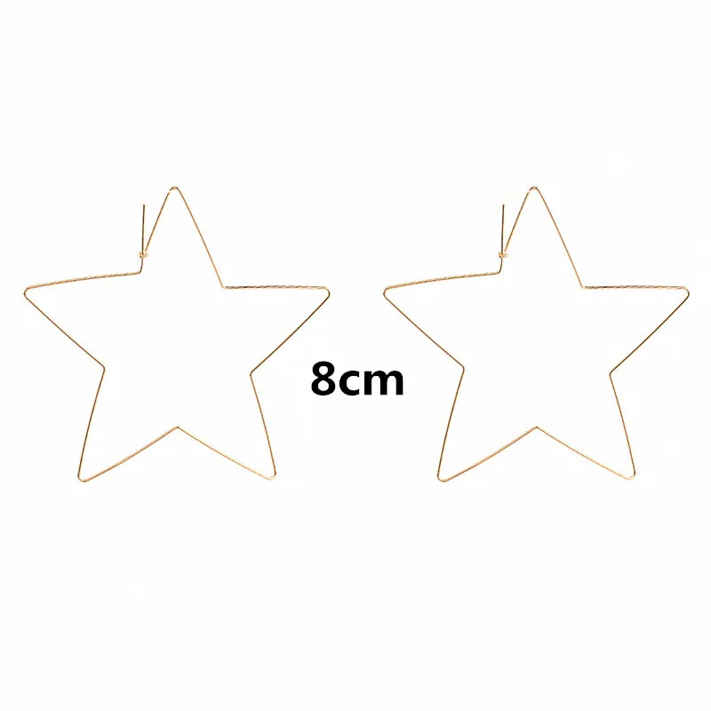 Большие серьги-кольца с полым сердечком для женщин Клипсы из металла в стиле панк