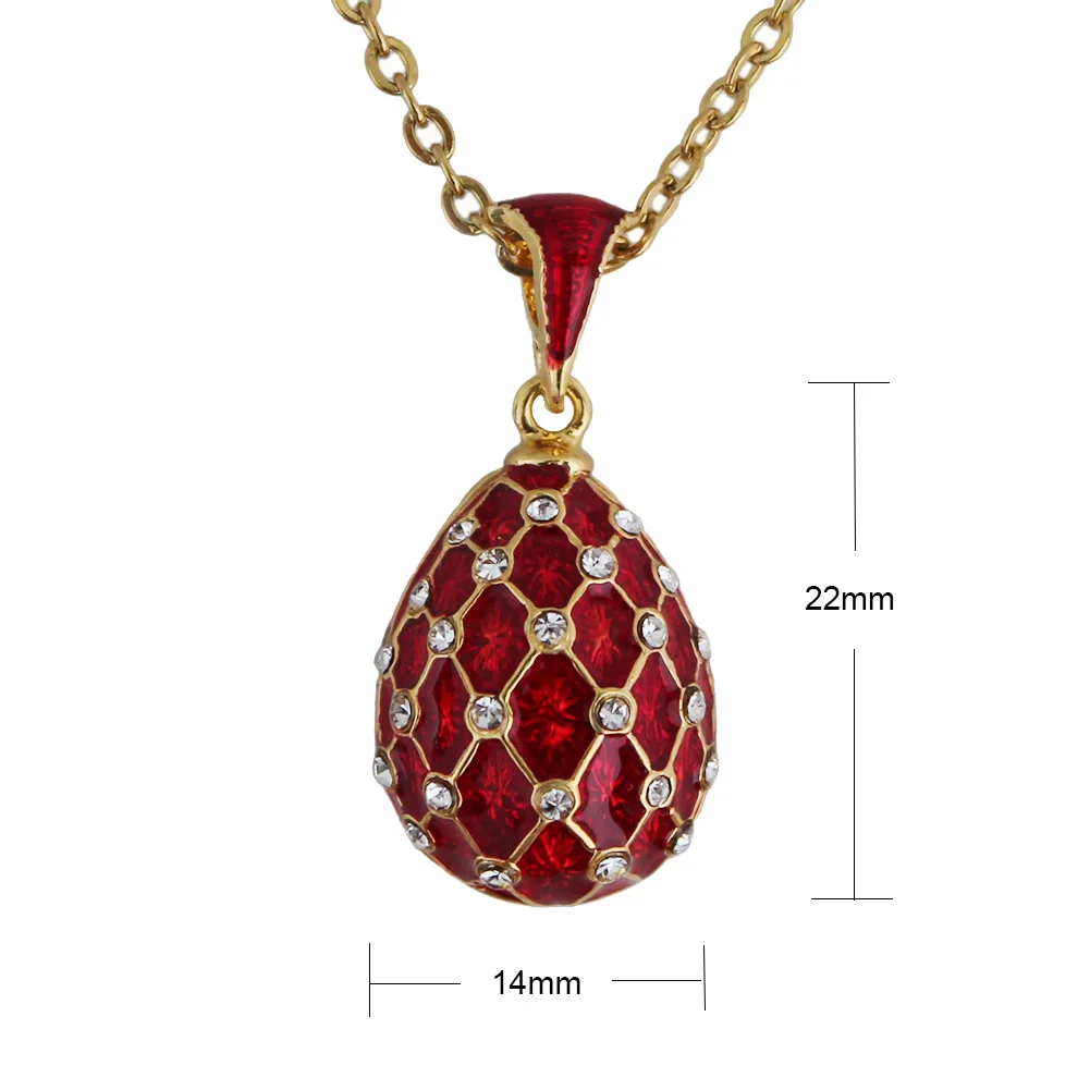 Женское колье с эмалью YAFFIL ручной работы из латуни подвеской в виде яйца