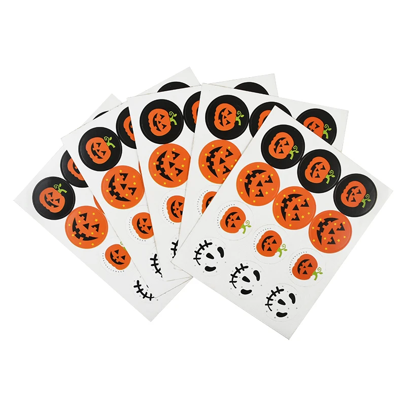 120 шт./компл. 3 см круглая наклейка на Хэллоуин с тыквой призраком лицом s