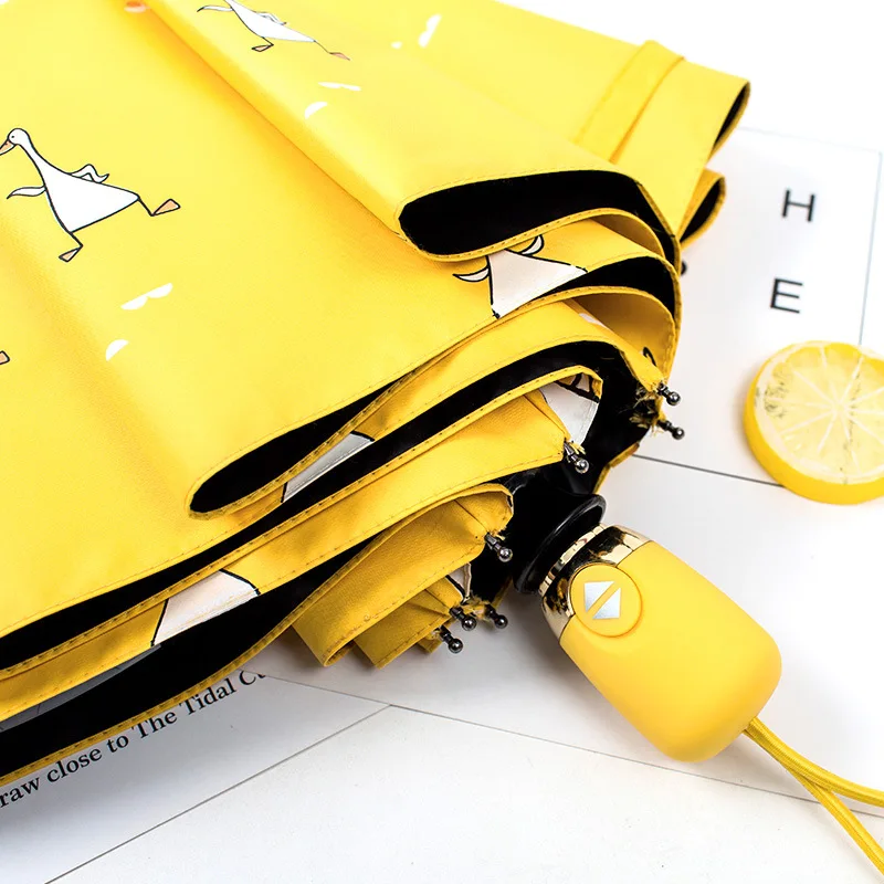 Зонт Для женщин Девушка Дизайн Автоматический зонт желтый Ветрозащитный с