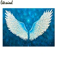 white angel wings feathers 5d diamond painting diy full drill square round diamond embroidery mosaic cross stitch kit home decor