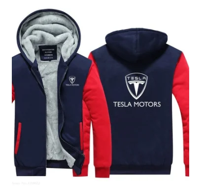 

2020 Winter hoodies men Thicken Fleece for Tesla Motors sweatshirt Hoodies Plus Size Hooded coat male Casual Outerwear jacket