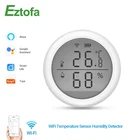 Умный Wi-Fi датчик температуры и влажности Tuya, комнатный гигрометр-термометр с ЖК-дисплеем, поддержка Alexa Google Home