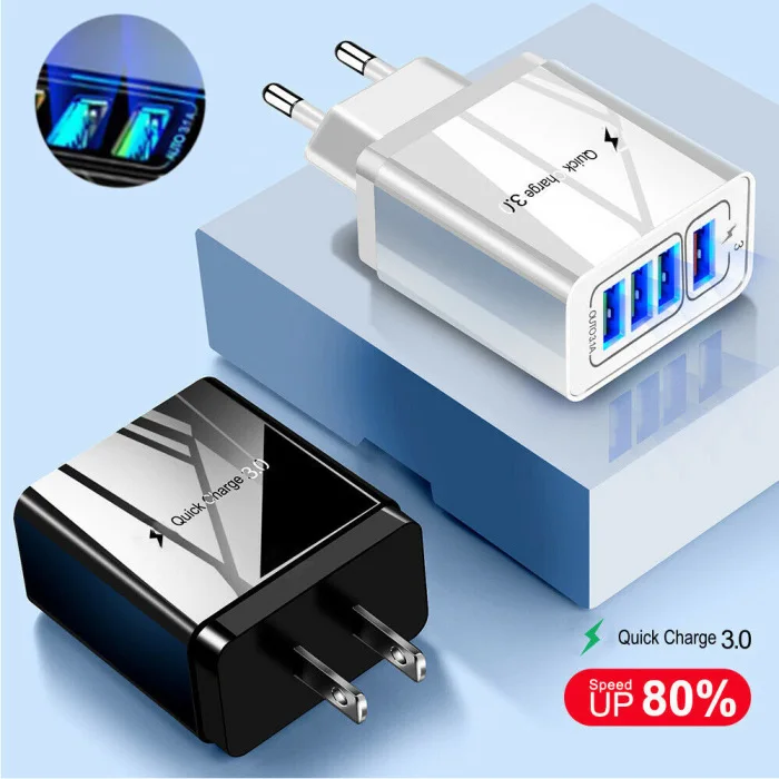 QC3.0 быстрое зарядное устройство 4 usb порта концентратор настенное зарядное устройство адаптер питания JR предложения
