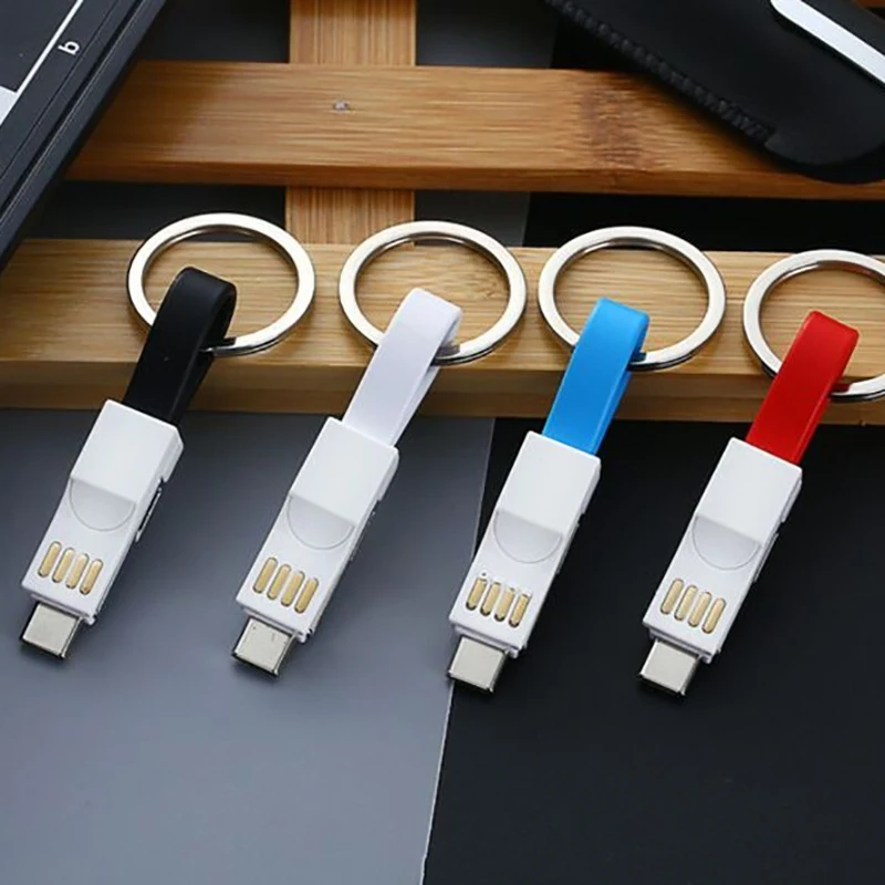 3 в 1 USB кабель Micro Type C 8 Pin для iPhone 11 Pro XR X Samsung Huawei 3A Mini брелок зарядные кабели|Кабели