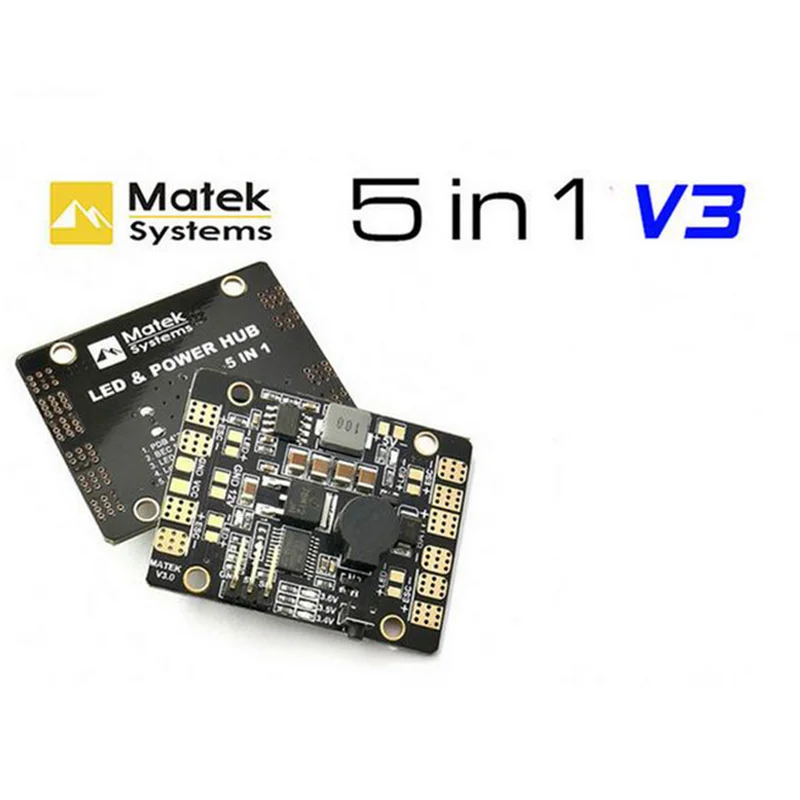 Распределительная плата питания Matek V3 5 в 1 хаб с двойным BEC-5V/12 В светодиодный