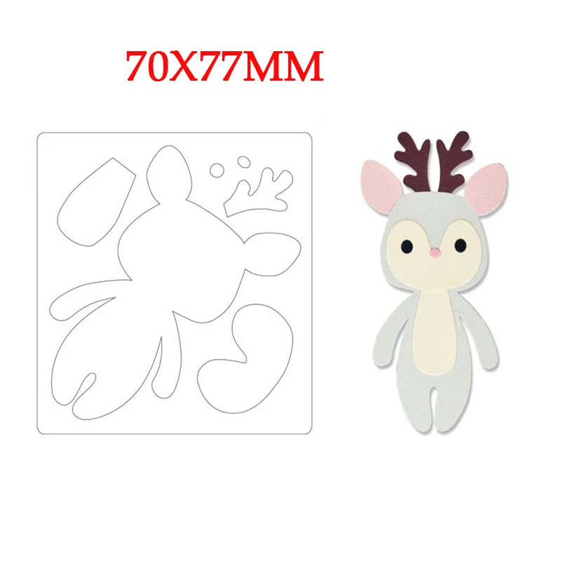 

Christmas Reindeer Metal Cutting Dies Scrapbooking Stencil for Album Paper DIY Gift Card Decoration Embossing Dies New 2021