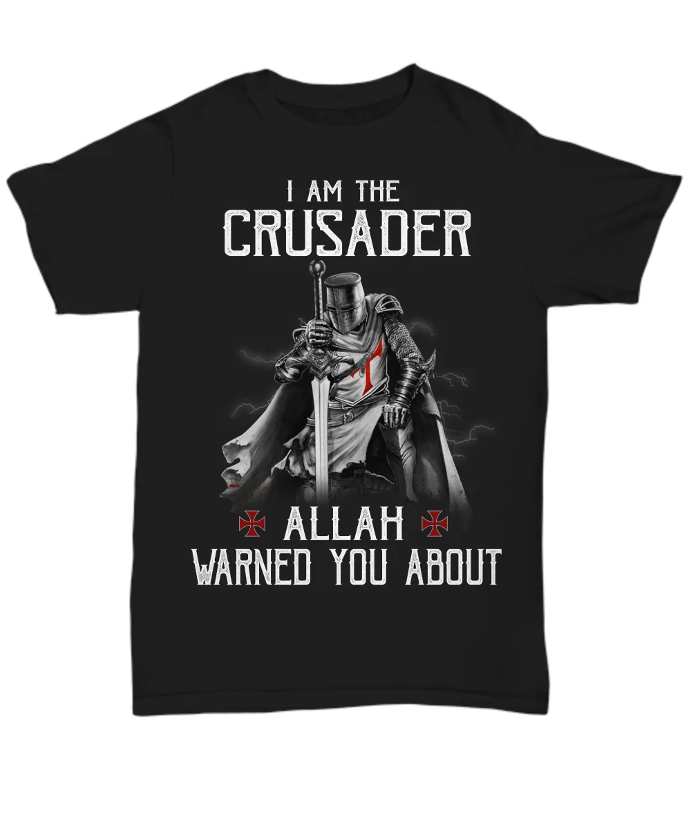 

Christian Knight Templar T-Shirt Warrior Of God Tee Gift Crusader Allah Warn You