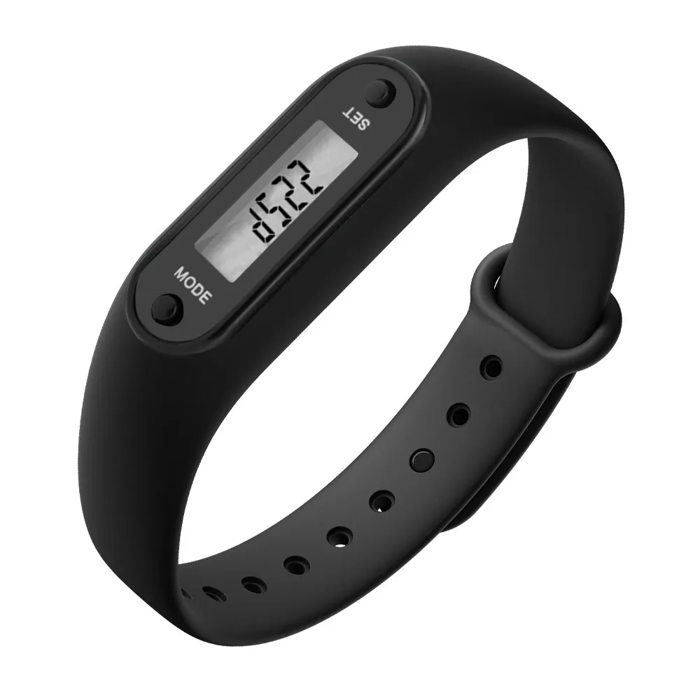 

LCD Walking Distance Wrap Cuff Drop Ship Silica Gel Bracelets Run Step Watch Bracelets Pedometer Calorie Counter Digital Watch