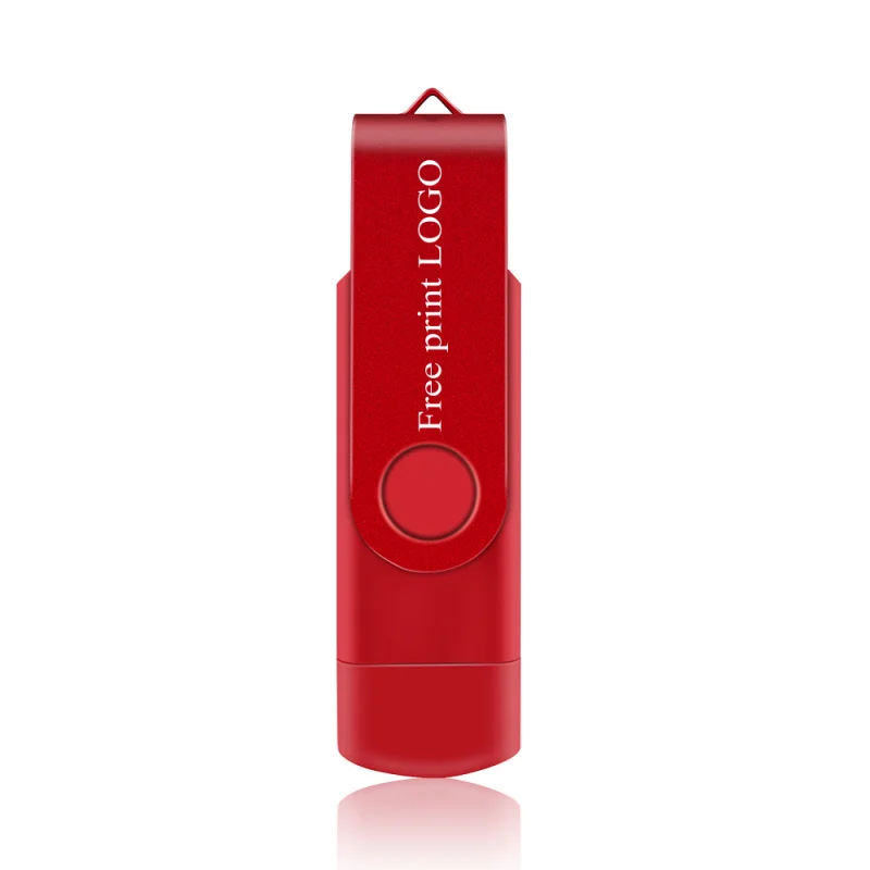 Red Флеш-накопитель 16 ГБ, 32 ГБ, Usb флешка, 8 ГБ, флеш-накопитель, 64 ГБ, 128 ГБ, металлический u-диск, новинка, OTG, флешка для карты памяти, бесплатный логотип на заказ - Цвет: Red