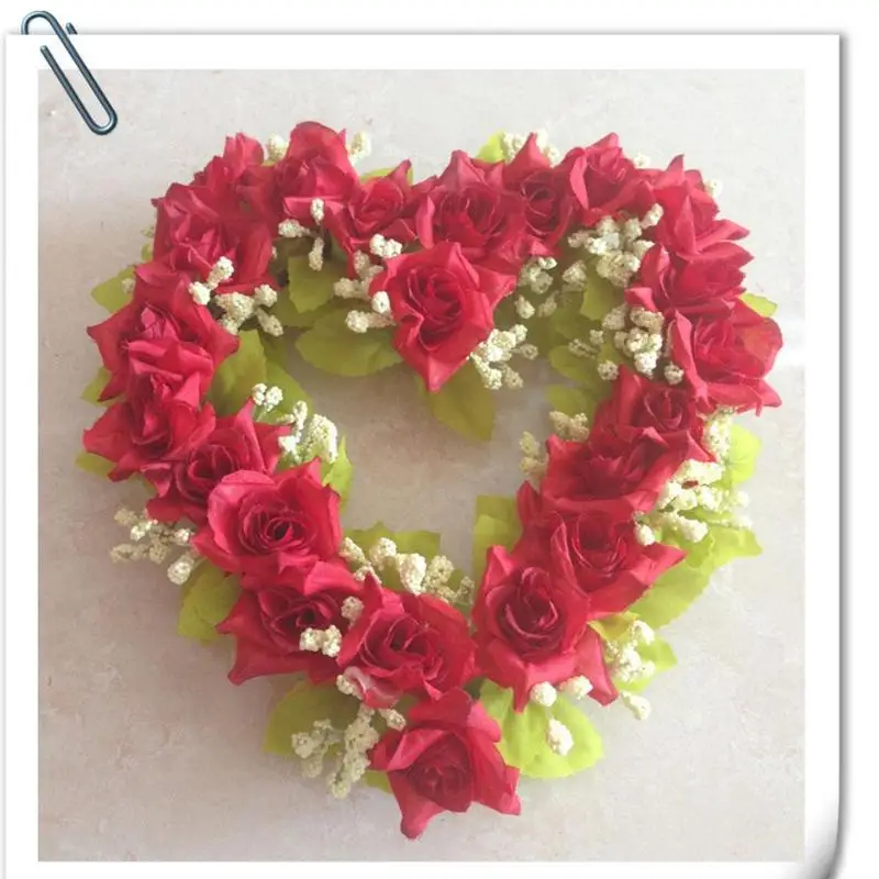 Искусственные цветы в форме розы сердца с цветочной гирляндой для украшения